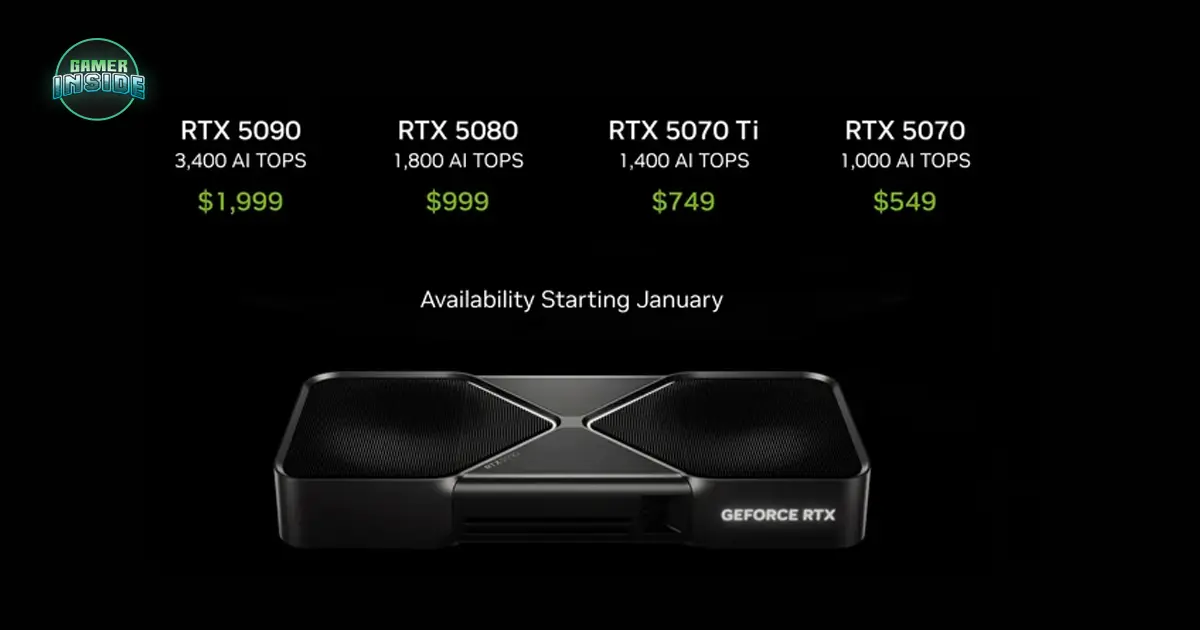 Nvidia เปิดตัว GeForce RTX 50 Series อย่างเป็นทางการชู RTX 5070 แรงเทียบเท่า 4090 ด้วยราคาเพียง 20K