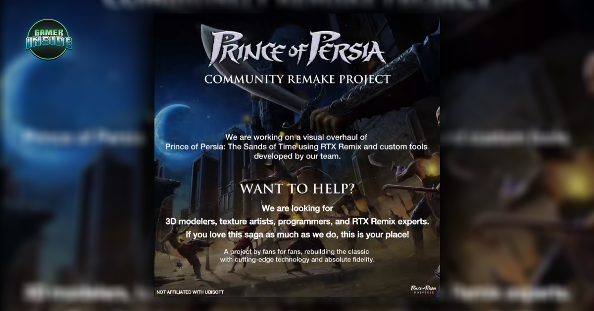ค่ายไม่ทำ แฟนเกมทำเอง! คอมมูนิตี้รวมพลังประกาศสร้าง Mod Prince of Persia ยกระดับกราฟิกสู่ Next-Gen