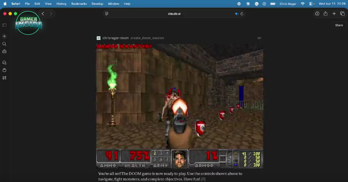 "Can it run DOOM?" นักพัฒนาโชว์รันเกม DOOM ให้เล่นได้โดยตรงบนหน้าแชต ChatGPT และ Claude