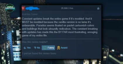 เล่นจนเกลียด! เกมเมอร์เขียนรีวิวสับเละ Cities: Skylines ทั้งที่กดเวลาเล่นไปเกือบ 30,000 ชั่วโมง