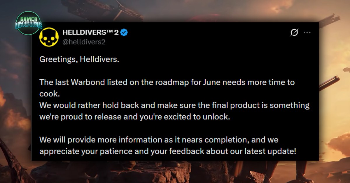 ทีมพัฒนา Helldivers 2 ประกาศเลื่อนปล่อย Warbond ประจำเดือนมิถุนายนเพื่อขอเวลาขัดเกลาคอนเทนต์เพิ่ม