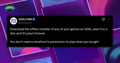 ไม่ง้อค่าย! GOG โพสต์สะกิดชาว PC หลัง Sony เตรียมเลิกผลิตแผ่น ชี้ซื้อเกมจากร้านเราไปไรท์แผ่นเก็บสิ
