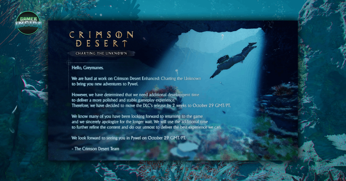 Pearl Abyss ประกาศเลื่อนวางจำหน่าย DLC 'Crimson Desert Enhanced: Charting the Unknown' ไปเป็น 30 ต.ค