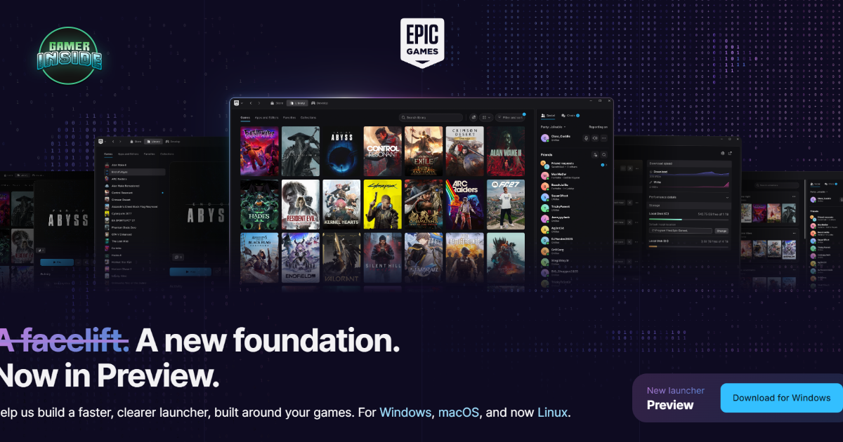 เปิดตัว Epic Games Launcher เวอร์ชันใหม่! ปรับโฉมคลีน ทำงานเร็วกว่าเดิม รองรับ Linux แบบ Native